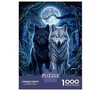 Puzzle pour Adolescents 1000 Pièces Two Wolf in Jungle Puzzles pour Adultes, Jouet, Décoration Murale, Découpe De Précision, Cadeaux Uniques d'anniversaire Et De Noël 52x38cm/1000pcs