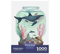 Puzzle pour Adolescents 1000 Pièces Undersea Bottle Aquarium Puzzles pour Adolescents Jeux Relaxants Cadeaux pour Femmes pour Anniversaire, Noël 52x38cm/1000pcs