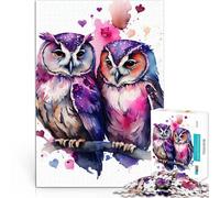 Puzzle pour Adolescents 1000 pièces Une Histoire d'amour Entre Couples de hiboux Jeu intellectuel Décoration Parfaite 75x50cm