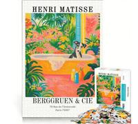Puzzle pour Adolescents 1000 pièces œuvre d'Henri Matisse représentant Un Chien dans Une Baignoire Jeu à Monter soi-même activité Parent-Enfant Cadeau Original pour Un Anniversaire ou Noël 50x75cm