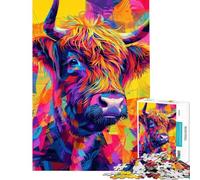 Puzzle pour Adolescents 1000 pièces Vache des Highlands écossaises Jeu de détente pour Passer Le Temps Pendant Les Vacances Idéal comme Cadeau (Dimensions 38x26cm)