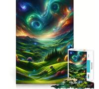 Puzzle pour Adolescents 1000 pièces Vallée céleste Rêve Jeu d'articulation serrée Jouet de Jeu cognitif Facile à Utiliser et Amusant Décoration de Noël Cadeau (38x52cm)