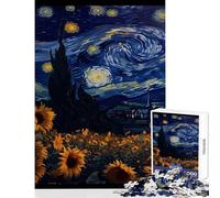 Puzzle pour Adolescents 1000 pièces Vangogh Tournesol Jeu de Construction pour se détendre et relever Le défi Dimensions 38x26cm