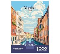 Puzzle pour Adolescents 1000 Pièces Venice Canal Scene Puzzle pour Adultes Décoration Murale Jouet Une Œuvre d'art Cadeau d'anniversaire Unique 38x26cm/1000pcs