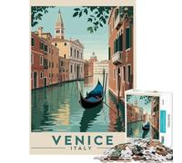 Puzzle pour Adolescents 1000 pièces Venise Italie Paysage Urbain Jeu de réflexion et de Divertissement Jeu éducatif Cadeau d'anniversaire Niveau Difficile (Dimensions 38x52m)