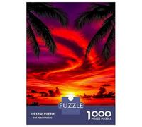 Puzzle pour Adolescents 1000 Pièces Vibrant Sunset Over Tropical Ocean Puzzles pour Adultes Activités Familiales Interaction Parent-Enfant Jeu Au Design Élégant 52x38cm/1000pcs