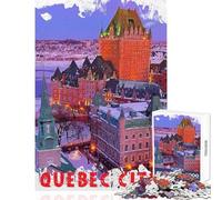 Puzzle pour Adolescents 1000 pièces Ville de Québec Jeu de réflexion Stimulant Jeu éducatif Interaction Parent-Enfant (38x52cm)