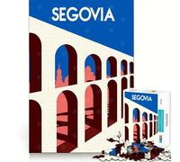 Puzzle pour Adolescents 1000 pièces Ville de Ségovie Espagne Bords impeccables Jeu de réflexion Amusant Cadeau pour des Moments de détente et de Divertissement Décoration Murale de Noël (38x26cm)