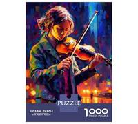 Puzzle pour Adolescents 1000 Pièces Violinist in The City Puzzles pour Adultes Jeux Relaxants Décoration Murale Idéal comme Cadeau pour Toute La Famille 52x38cm/1000pcs