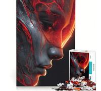 Puzzle pour Adolescents 1000 pièces Visage Abstrait avec veines et Lueur, Jeu Impossible, défi Difficile, Cadeau d'anniversaire Unique 38x26cm