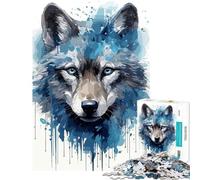 Puzzle pour Adolescents 1000 pièces Visage de louveteau Aquarelle Jouet éducatif et ludique Décoration Parfaite Cadeau d'anniversaire (Dimensions 50x75cm)