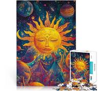Puzzle pour Adolescents 1000 pièces Visage du Soleil Cosmique Compétition de Vitesse Manuelle Décoration Parfaite 38x26cm