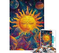 Puzzle pour Adolescents 1000 pièces Visage du Soleil Cosmique Découpe de précision Jeu de réflexion Difficile et Stimulant pour Toute la Famille (Dimensions 38x52cm)