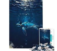 Puzzle pour Adolescents 1000 pièces Voyage vers la lumière︰ L'ascension d'une Tortue Marine Jeu Manuel éducatif et Stimulant pour développer l'analyse et la logique (Dimensions 38x26cm)