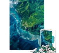 Puzzle pour Adolescents 1000 pièces Vue aérienne d'une île luxuriante Puzzle pour Adultes Jeu Manuel mais Amusant et Humoristique Cadeaux de Noël ou d'anniversaire (Dimensions 38x52cm)