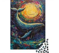 Puzzle pour Adolescents 1000 Pièces Whale Art Painting Ocean Decor-2 Puzzle Adulte Jeux Relaxants Améliorent La Mémoire Jeu Stimulant Cadeaux 70x50cm/1000pcs
