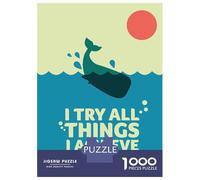 Puzzle pour Adolescents 1000 Pièces Whale Breaching with Motivational Text Puzzles pour Adolescents Jeux Relaxants Cadeaux pour Femmes pour Anniversaire, Noël 70x50cm/1000pcs