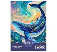 Puzzle pour Adolescents 1000 Pièces Whale in Colorful Abstract Ocean Puzzles pour Adultes, Jouets Anti-Stress, Difficile, Cadeau d'anniversaire Unique 52x38cm/1000pcs