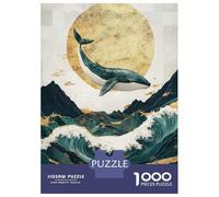 Puzzle pour Adolescents 1000 Pièces Whale Leaping Over Waves Puzzle pour Adultes Jouets À Monter Soi-même Analyse Et Logique Difficile Et Stimulant 70x50cm/1000pcs