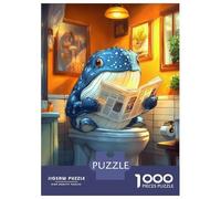 Puzzle pour Adolescents 1000 Pièces Whale on The Toilet Funny Puzzles pour Adultes Jeu Manuel Décoration Murale Cadeaux Uniques pour Anniversaire Et Noël 52x38cm/1000pcs
