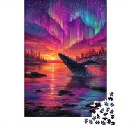 Puzzle pour Adolescents 1000 Pièces Whale Watching Aurora Borealis Puzzles pour Adultes Jeux De Détente Découpe De Précision Offre Spéciale pour Toute La Famille 38x26cm/1000pcs