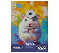 Puzzle pour Adolescents 1000 Pièces Whimsical Hamster Art Puzzle pour Adultes Jouet Décoration Murale Course De Vitesse Manuelle Défi Éducatif 52x38cm/1000pcs
