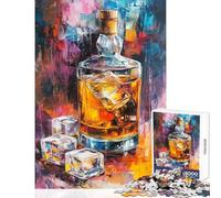 Puzzle pour Adolescents 1000 pièces Whisky et Glace Un Puzzle Nature Morte Vibrant Jeu de Puzzle Familial Motif à Assembler Offre spéciale comme Cadeau pour Toute la Famille (Taille 50x75cm)