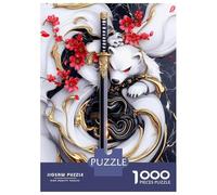 Puzzle pour Adolescents 1000 Pièces White Bear Samurai Polar Puzzle pour Adultes Jeu Pratique Analyse Et Logique Interaction Parent-Enfant 38x26cm/1000pcs