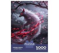 Puzzle pour Adolescents 1000 Pièces White Kitsune Fox Puzzle Adulte, Jouet, Décoration Murale, Améliore La Mémoire, Cadeaux De Noël Et d'anniversaire 52x38cm/1000pcs