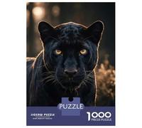 Puzzle pour Adolescents 1000 Pièces Wild Black Panther Portrait Puzzle pour Adultes Jeux Relaxants Cadeau d'anniversaire Activités Amusantes À La Maison, 38x26cm/1000pcs