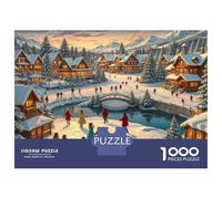Puzzle pour Adolescents 1000 Pièces Winter Wonderland Scene-2 Puzzles pour Adultes Jeux Relaxants Décoration Murale Idéal comme Cadeau pour Toute La Famille 52x38cm/1000pcs