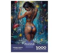 Puzzle pour Adolescents 1000 Pièces Woman Under Waterfall Puzzle Adulte Jeux Relaxants Décoration Intérieure Cadeaux Uniques pour Anniversaire Et Noël 52x38cm/1000pcs
