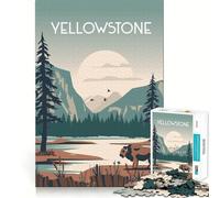 Puzzle pour Adolescents 1000 pièces Yellowstone Tight Cut Un Puzzle Amusant pour résoudre des problèmes, se détendre et Passer Un Bon Moment Décoration Artistique de Noël (50x75cm)