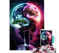 Puzzle pour Adolescents 1000 pièces Yin Yang Bonsaï Clair de Lune Un défi à relever pour créer Une œuvre d'art Jouet éducatif Convient aux Personnes de 14 Ans et Plus (38x52cm)