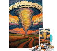 Puzzle pour Adolescents 1000 Tornade dans l'allée des tornades - La Fureur de la Nature Puzzle 1000 Décoration Murale Jouet Une œuvre d'art Cadeaux de Noël et d'anniversaire (38x52cm)