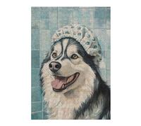 Puzzle pour Adolescents 1000pcs(38x26cm) Alaskan Malamute Bath Time Fun Puzzles pour Adultes Jouets Anti-Stress Décoration Parfaite Difficile À Compléter 1000pcs(38x26cm)