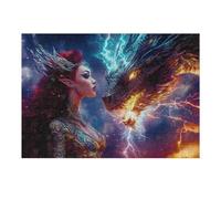 Puzzle pour Adolescents 1000pcs(38x26cm) Dragon and Elf Puzzles pour Adolescents, Jouets À Monter Soi-même, Anti-Stress, À Offrir en Cadeau À Toute La Famille 1000pcs(38x26cm)