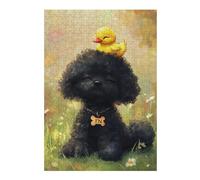 Puzzle pour Adolescents 1000pcs(38x26cm) Pièces De Puzzle Adorable Poodle with Yellow Duck Puzzles pour Adultes Jeux Relaxants Assemblage De Motifs pour Les Jeux 1000pcs(38x26cm)