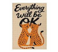 Puzzle pour Adolescents 1000pcs(52x38cm) Everything Will Be OK - Cheetahs Puzzles pour Adolescents, Jouets À Monter Soi-même, Anti-Stress, À Offrir en Cadeau À Toute La Famille 1000pcs(52x38cm)