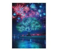 Puzzle pour Adolescents 1000pcs(52x38cm) Fireworks Over Illuminated Tree Puzzles pour Adultes - Jeu Manuel, Amusant Et Stimulant - Cadeaux 1000pcs(52x38cm)