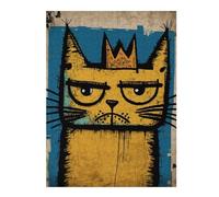 Puzzle pour Adolescents 1000pcs(52x38cm) Grumpy Abstract Cat Puzzles pour Adultes, Jouets À Monter Soi-même, Améliorent La Mémoire, Idéal comme Cadeau 1000pcs(52x38cm)