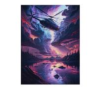 Puzzle pour Adolescents 1000pcs(52x38cm) Helicopter Over Reflective Lake Puzzle pour Adultes, Jeu Manuel, Décoration Intérieure, Idéal comme Cadeau pour Toute La Famille 1000pcs(52x38cm)
