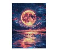 Puzzle pour Adolescents 1000pcs(52x38cm) Magical Sunset with Giant Moon Puzzles pour Adultes, Jouet, Décoration Murale, Décoration Intérieure pour Anniversaire, Noël 1000pcs(52x38cm)