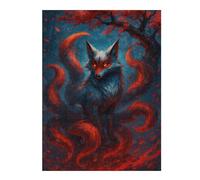 Puzzle pour Adolescents 1000pcs(52x38cm) Nine-Tailed Fox in Red and Blue Puzzles pour Adolescents, Jouets À Monter Soi-même, Anti-Stress, À Offrir en Cadeau À Toute La Famille 1000pcs(52x38cm)
