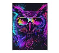 Puzzle pour Adolescents 1000pcs(52x38cm) Pièces De Puzzle Neon Owl Sunglasses Art Print Puzzles pour Adultes Jeux Relaxants Assemblage De Motifs pour Les Jeux 1000pcs(52x38cm)