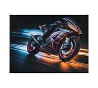 Puzzle pour Adolescents 1000pcs(52x38cm) Pièces De Puzzle Speeding Motorcycle Neon Lights Puzzle pour Adultes - Jouet Anti-Stress - Cadeau d'anniversaire - Difficile À Compléter 1000pcs(52x38cm)