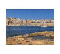 Puzzle pour Adolescents 1000pcs(52x38cm) Pièces De Puzzle Valletta Skyline in Malta Puzzle pour Adultes - Jouet Anti-Stress - Cadeau d'anniversaire - Difficile À Compléter 1000pcs(52x38cm)