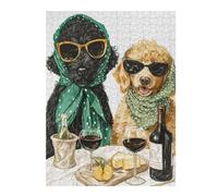 Puzzle pour Adolescents 1000pcs(52x38cm) Stylish Dogs Enjoying Wine and Cheese Puzzles pour Adolescents, Jouets À Monter Soi-même, Anti-Stress, À Offrir en Cadeau À Toute La Famille 1000pcs(52x38cm)
