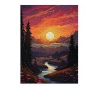 Puzzle pour Adolescents 1000pcs(52x38cm) Sunset River Landscape -1 Puzzle pour Adultes, Jeu De Réflexion Et De Logique, pour Les Amis Et La Famille 1000pcs(52x38cm)