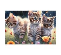 Puzzle pour Adolescents 1000pcs(75x50cm) Adorable Kittens in Garden -1 Puzzles pour Adolescents, Jouets À Monter Soi-même, Anti-Stress, À Offrir en Cadeau À Toute La Famille 1000pcs(75x50cm)